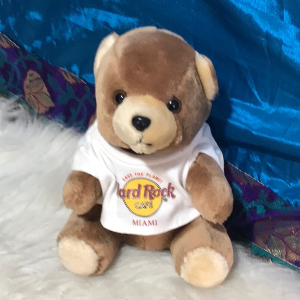 Hard Rock Cafe MIAMI plush Teddy Bear shirt 8-in